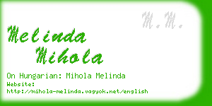 melinda mihola business card